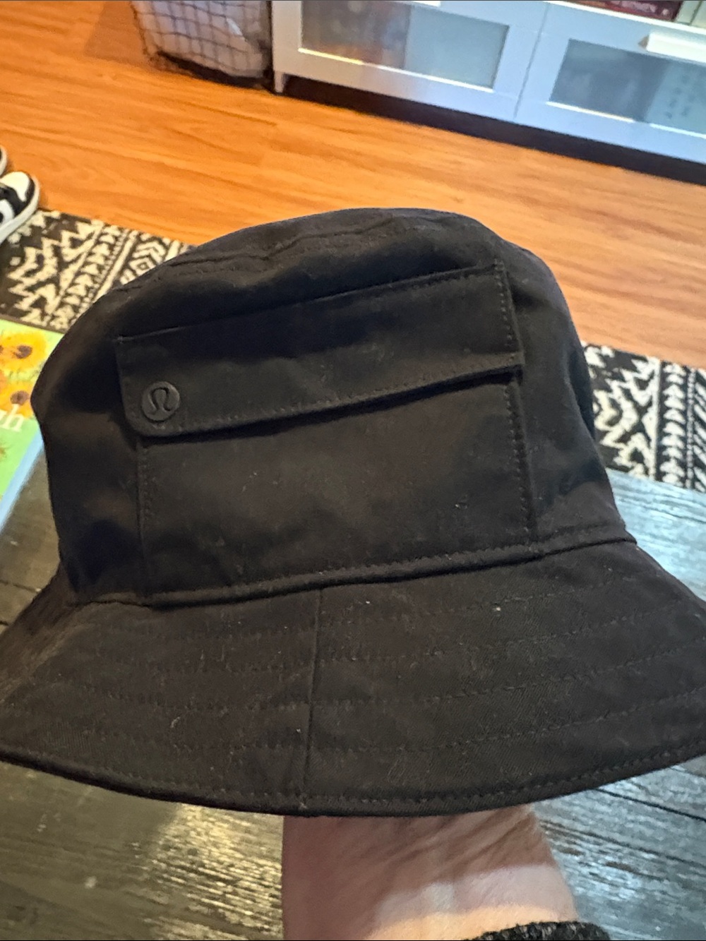 lululemon athletica Black Canvas Bucket Hat with Side Pocket